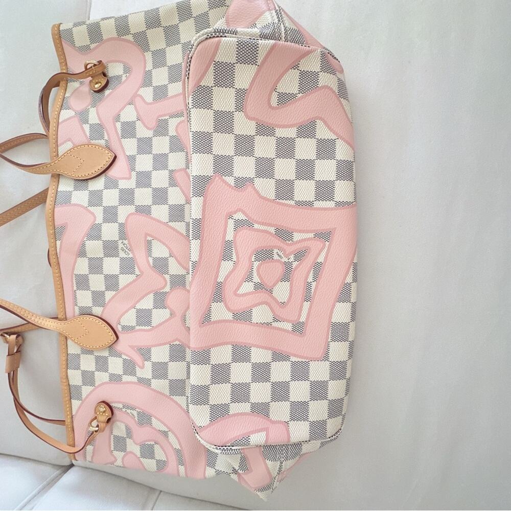 Louis Vuitton Neverfull MM Tahitienne Damier Azur Limited Edition 2017 Full Set - Picture 12 of 15
